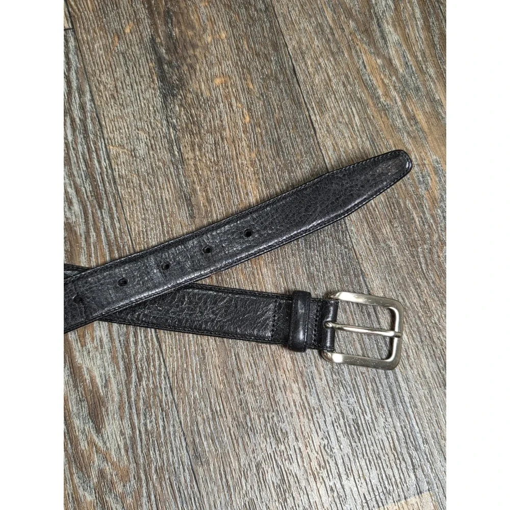 Mens Wearhouse Black Full Grain Italian Leather Belt 36 Made in Italy